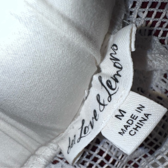 For Love & Lemons White Floral Lace SKIRT AND Puff Sleeve CROP TOP SET - Picture 5 of 10